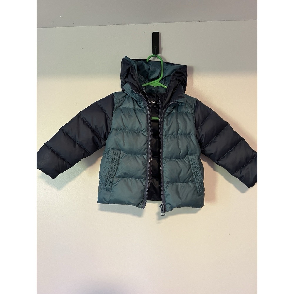 OneKid Road Coat 2T Toddler Car Seat Safe Coat - Down, Navy/Teal MSRP $124.99